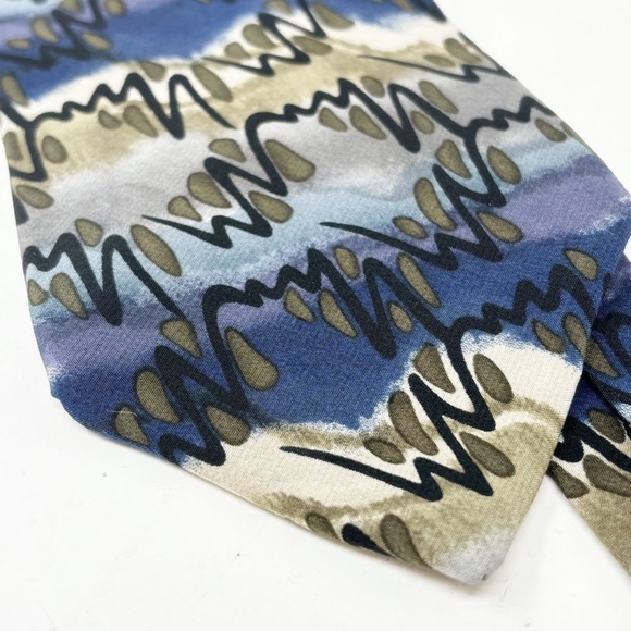 GRATEFUL DEAD Men’s Blue Gray Abstract Print Tie SYNESTHESIA Second Set 1996 USA - Picture 2 of 6